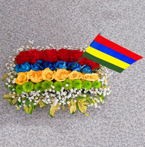 Mauritius Patriotic Tribute Bouquet, Mauritius Flag Flowers
