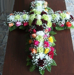Multicolor Cross Wreath