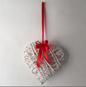 Beautiful Decorative Woven White Wicker Heart